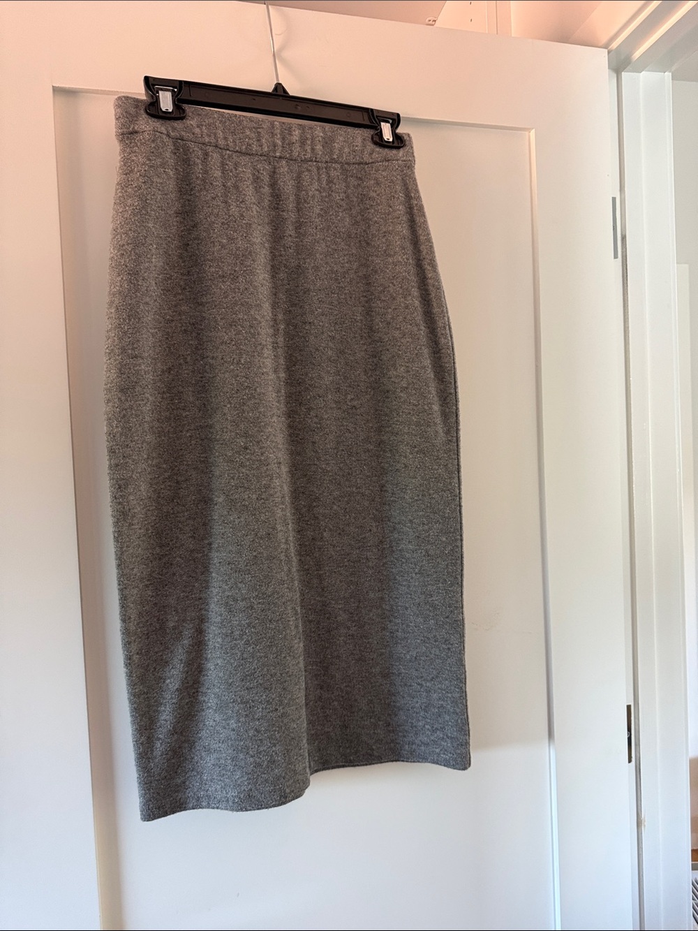 Vince Gray Knit Midi Pencil Skirt